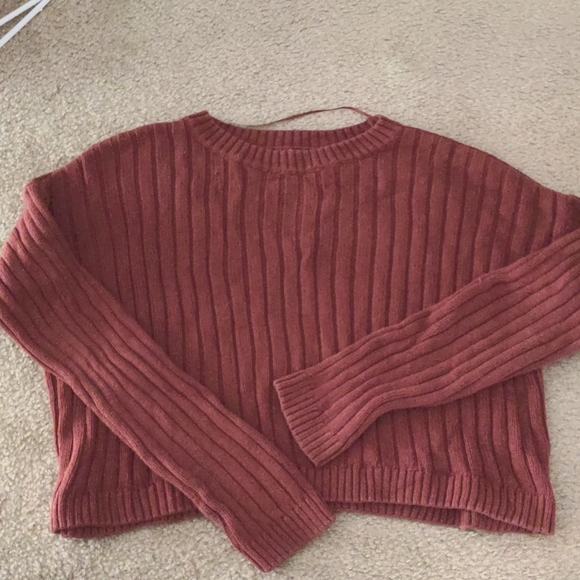 La Hearts Sweaters - Pac Sun cropped cocoa brown cake knit sweater